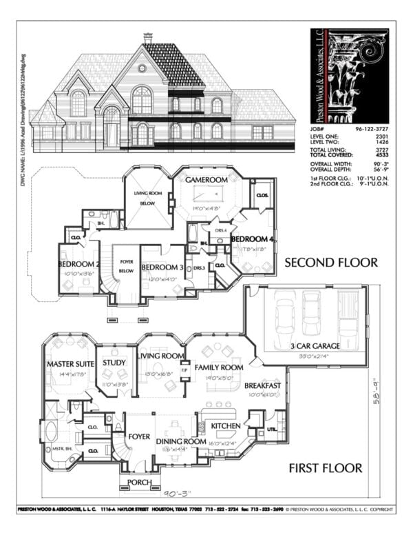 Two Story House Plan C6122