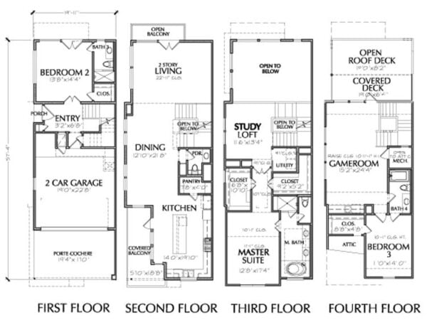 Duplex Townhouse Plan E2223