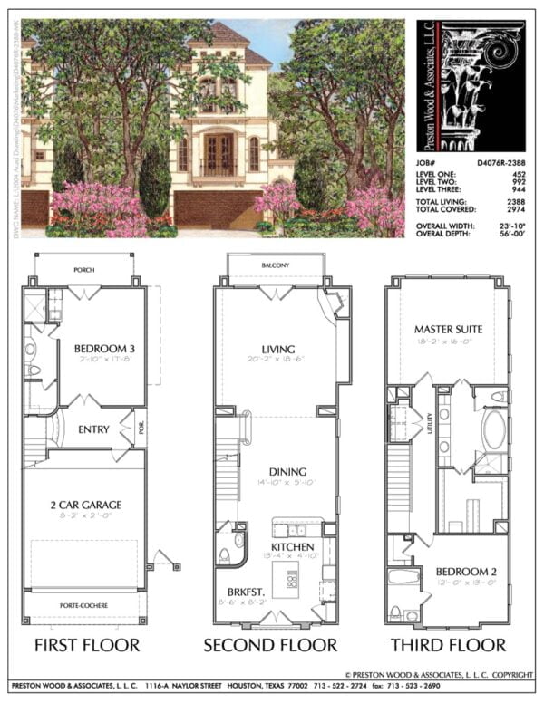Duplex Townhome Plan D4076R