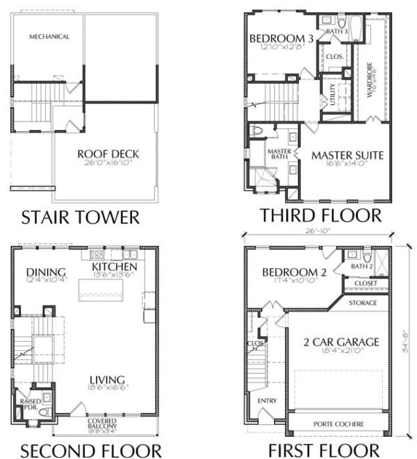 Townhouse Plan E3214 A1.1