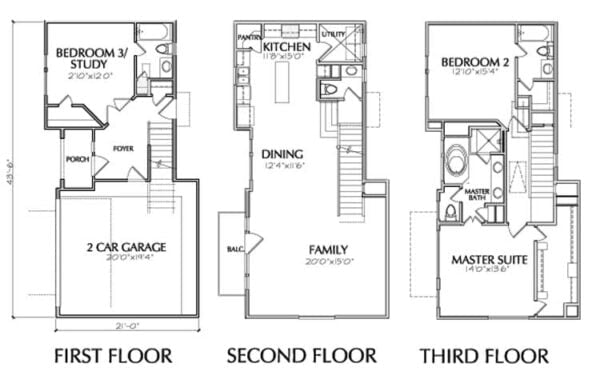 Duplex Townhouse Plan D9128 LOT-1