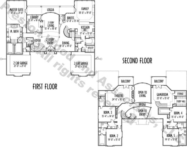 Two Story House Plan C5341