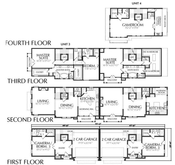 Duplex Townhouse Plan D5160 u3&u4