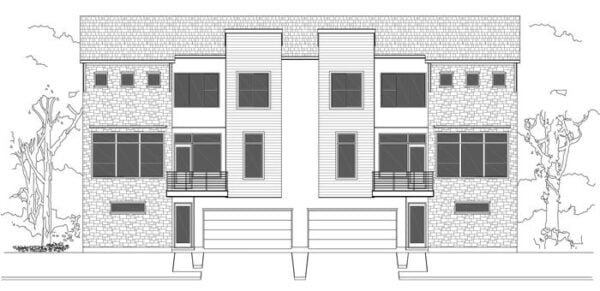 Duplex Townhouse Plan E1102 F1.1