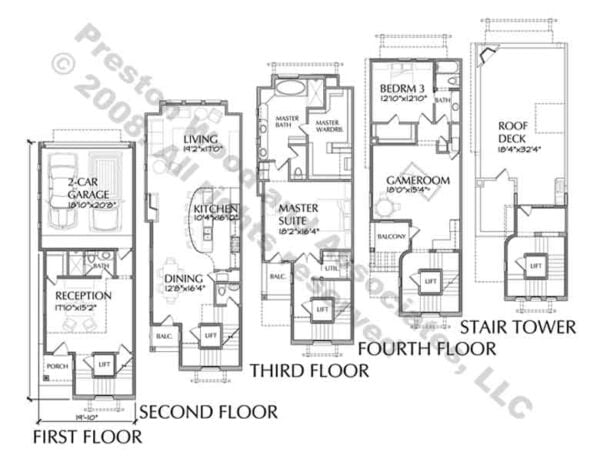 Townhome Plan D5182 Escondido