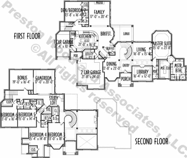 Two Story House Plan C7137