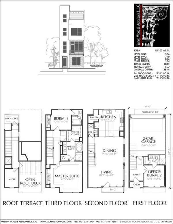 Townhouse Plan E1102 A1.1