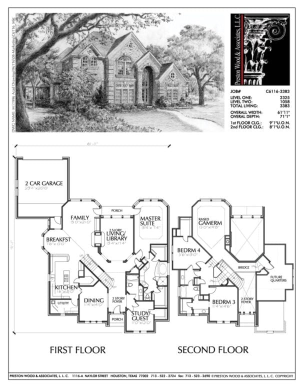 Two Story House Plan C6116
