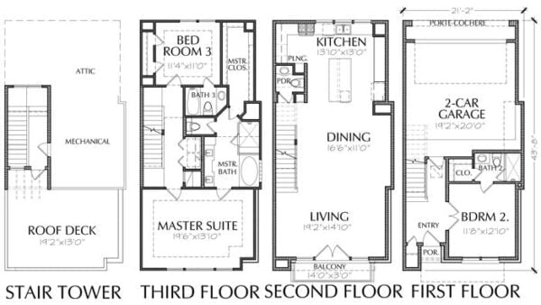 Townhouse Plan E2078 A2.1