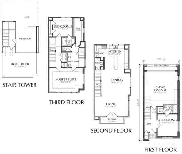 Townhouse Plan E2160 A1.1