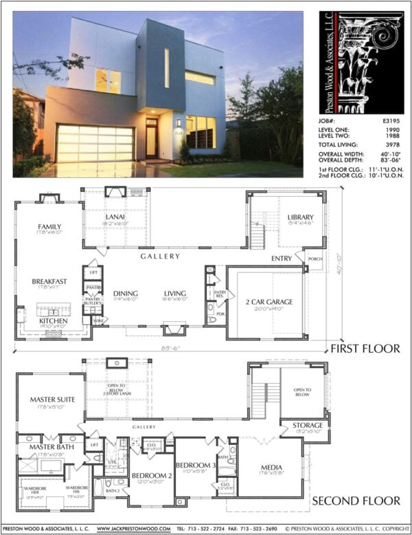 Two Story House Plan E3195