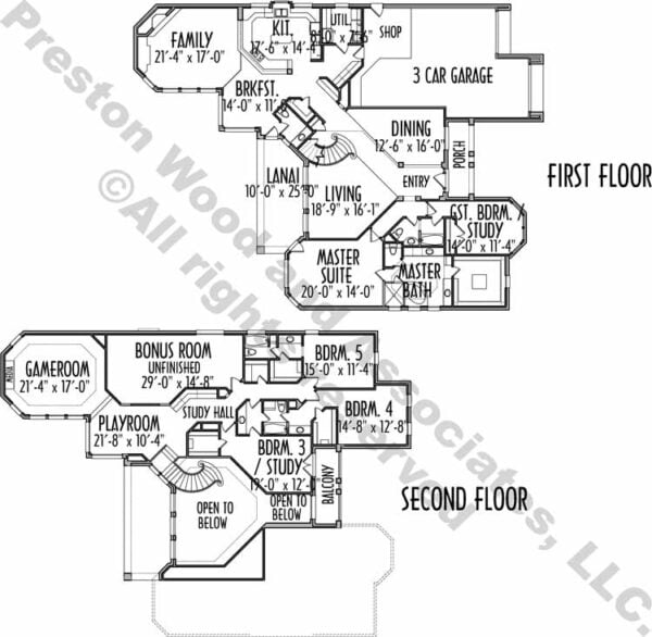 Two Story House Plan C7215