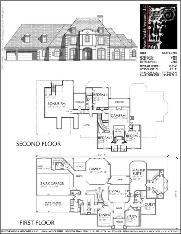 Two Story House Plan C6310