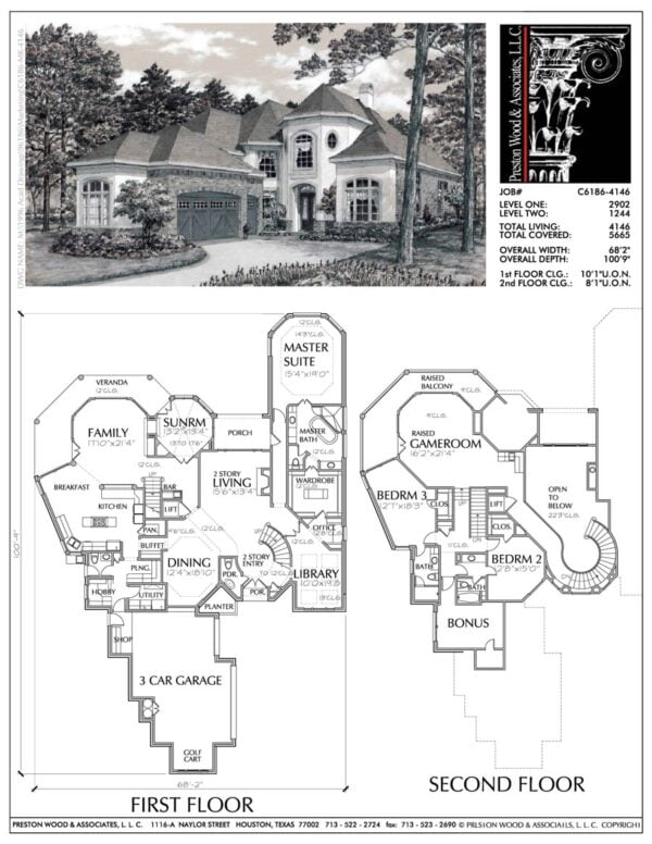 Two Story House Plan C6186