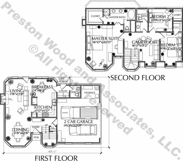Two Story House Plan C6239 E