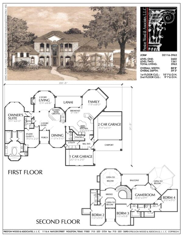 Two Story Home Plan D2116