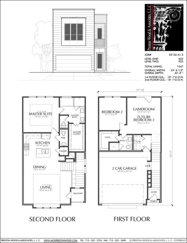 Townhouse Plan E2136 A1.3