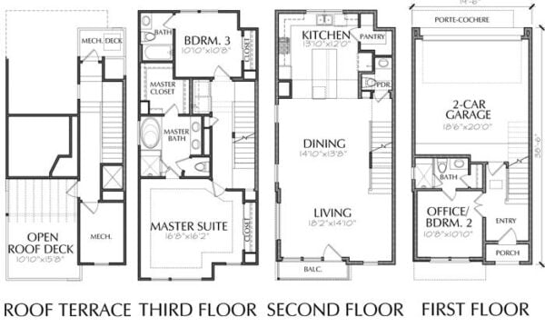 Townhouse Plan E1102 A1.1