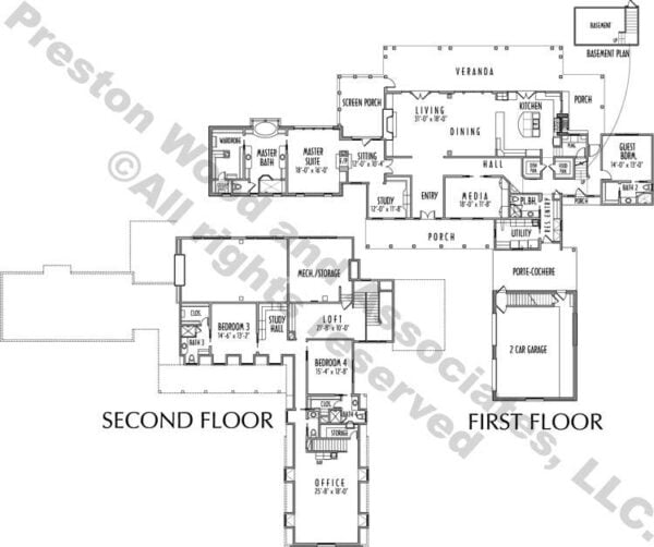 Two Story House Plan C7272