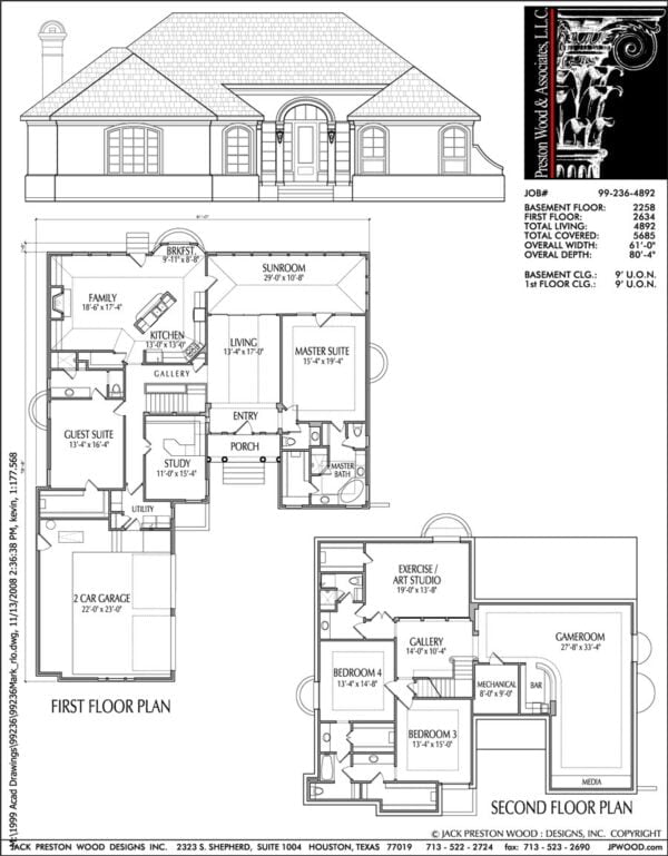 Two Story House Plan C9236