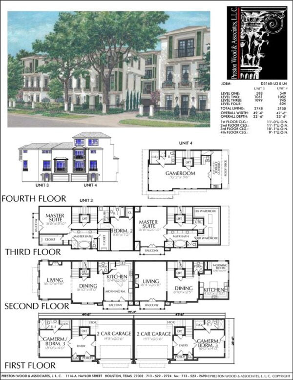 Duplex Townhouse Plan D5160 u3&u4