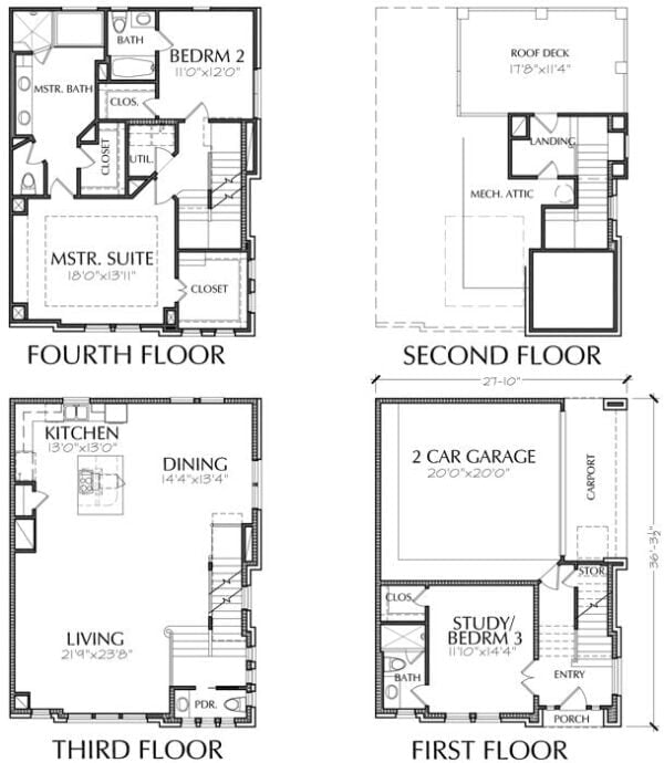 Townhouse Plan E1225 A1.1