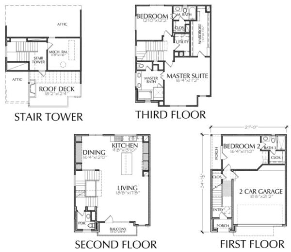 Townhouse Plan E1188 A1.2