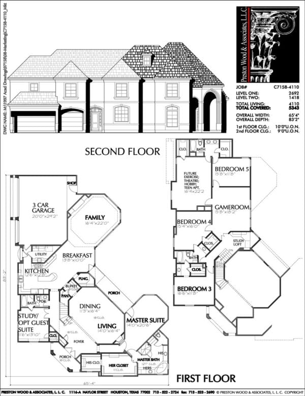 Two Story House Plan C7158