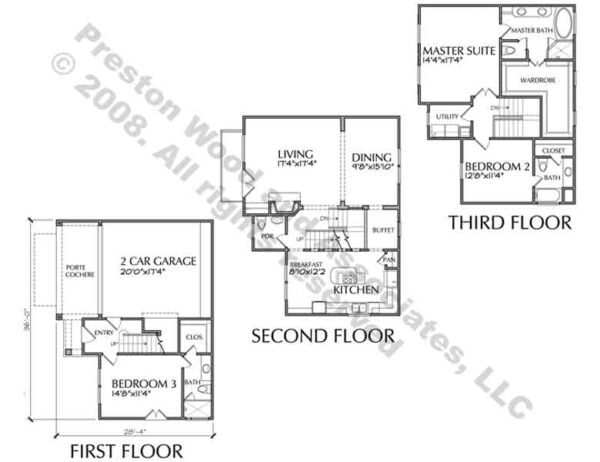 Duplex Townhome Plan D4196 u2