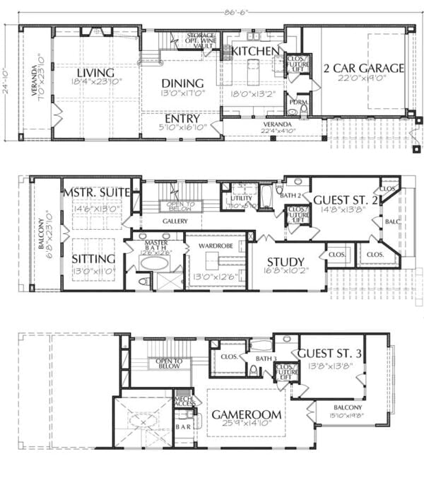 Townhouse Plan E2061 A1.1