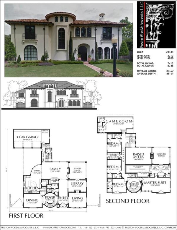 Two Story House Plan D8134