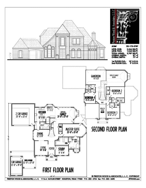 Two Story House Plan D2173