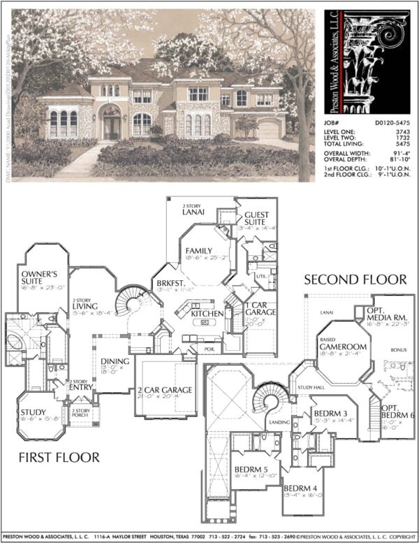 Two Story Home Plan D0120 & D5103