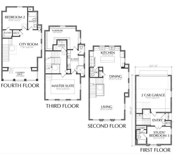 Townhouse Plan E2282 A1.2