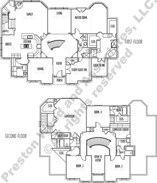 Two Story House Plan C7049