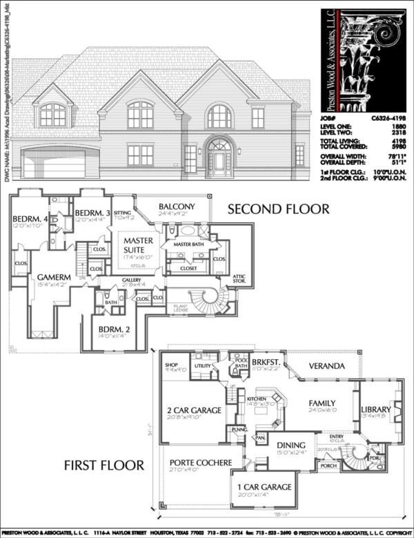 Two Story House Plan C6326