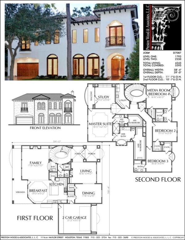 Two Story House Plan D7087