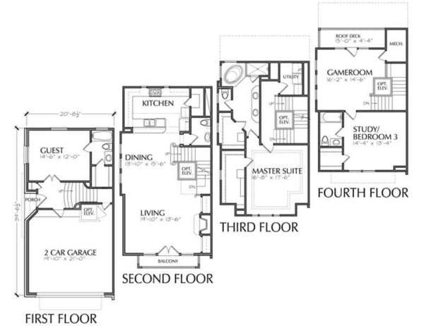 Duplex Townhouse Plan D5130 C7 & C8