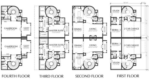 Duplex Townhouse Plan D5160 u5&u6