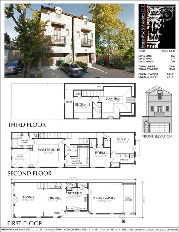 Townhouse Plan E2065 A1.1