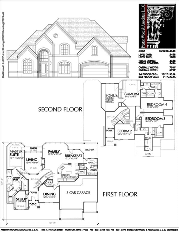 Two Story House Plan C7023