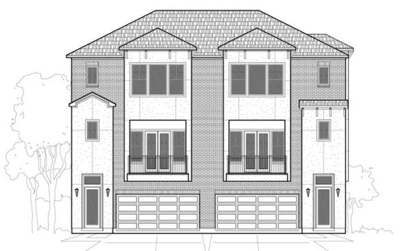 Duplex Townhouse Plan E1208 A2.2L & A2.3R