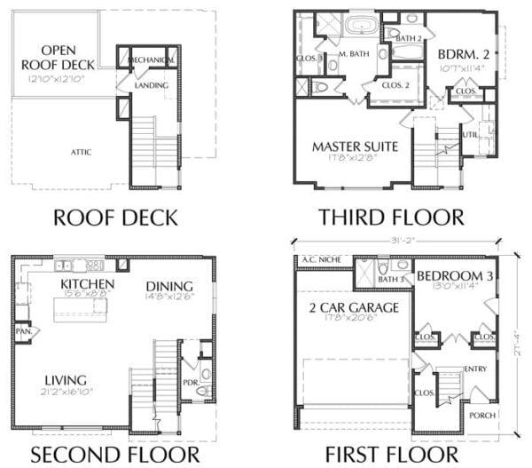 Townhouse Plan E1226 B