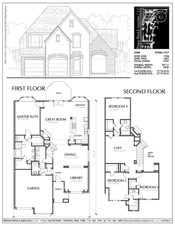 Two Story House Plan D3086