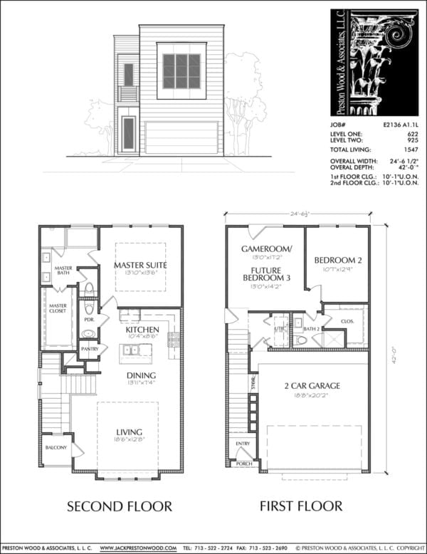 Townhouse Plan E2136 A1.1