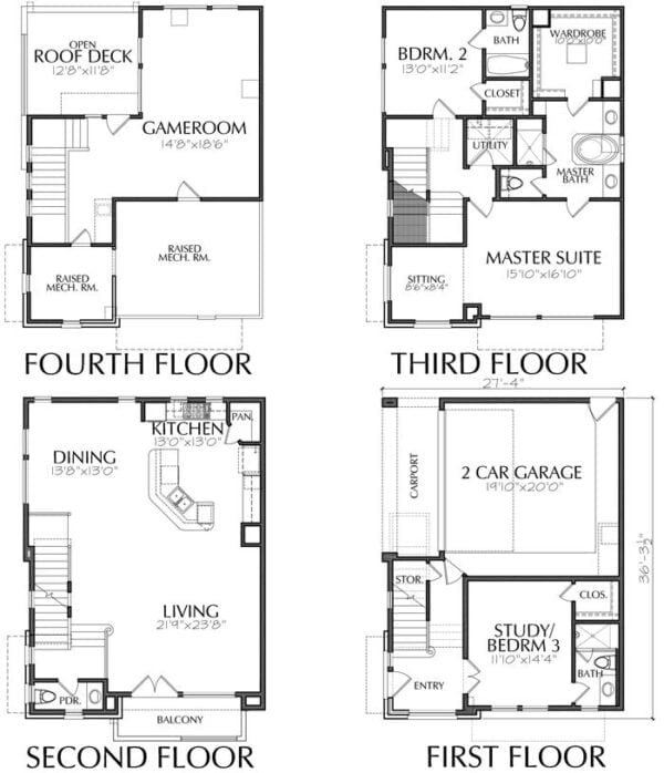 Townhouse Plan E0224 A