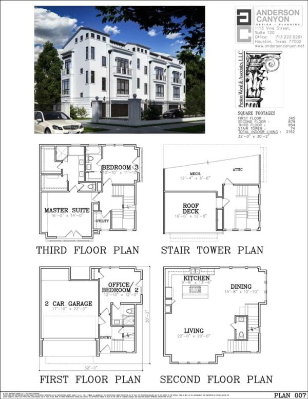 Townhouse Plan E4145-007 & 009