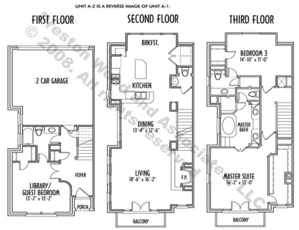 Duplex Townhome Plan aC9149 A