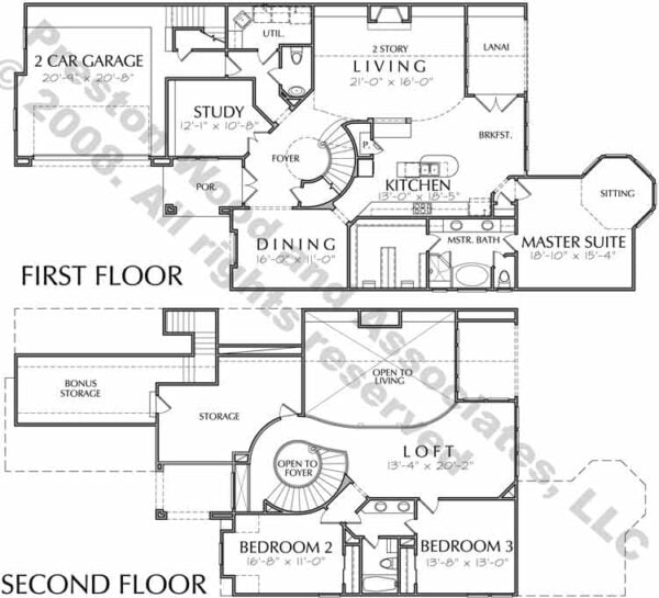 Two Story House Plan C8107