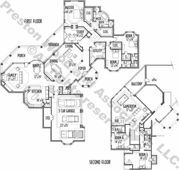 Two Story House Plan C6133